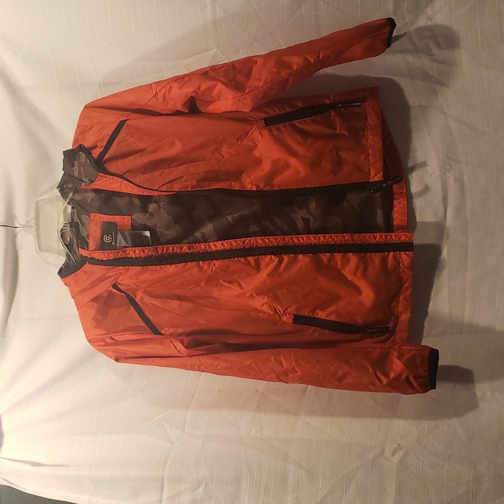 Orange champion rain jacket boys size 8/10  great condition
